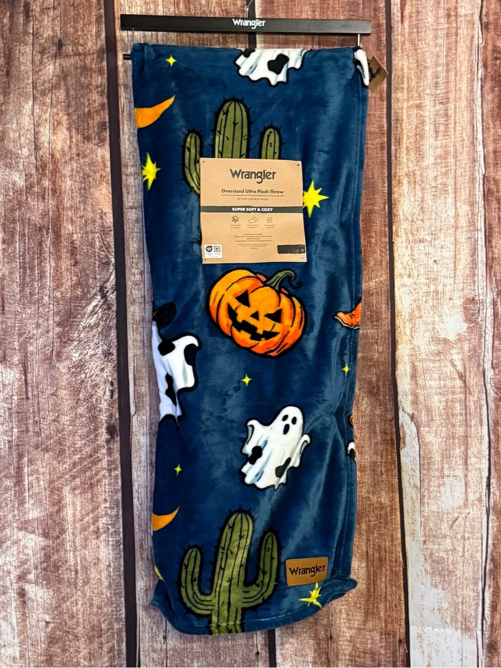 Wrangler Halloween plush throw blanket
